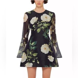 Leo Lin Suzanne Bell Sleeve Mini Dress